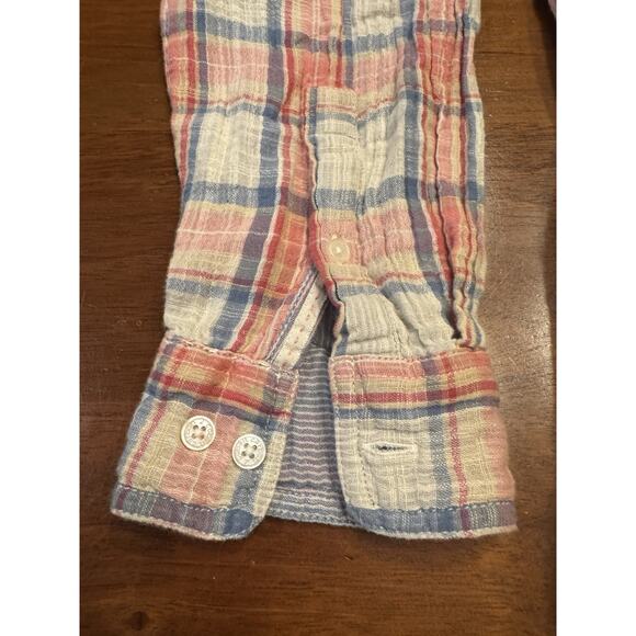 XL Carbon 2 Cobalt Red Plaid Long Sleeve Button Up Shirt - Picture 6 of 10